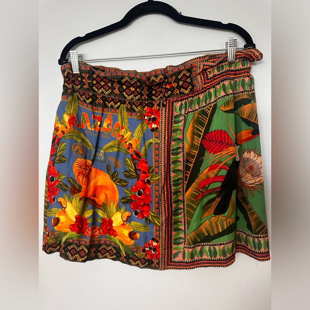 Farm Rio Anthropologie Tiana Mini Skirt Size L - Picture 3 of 7